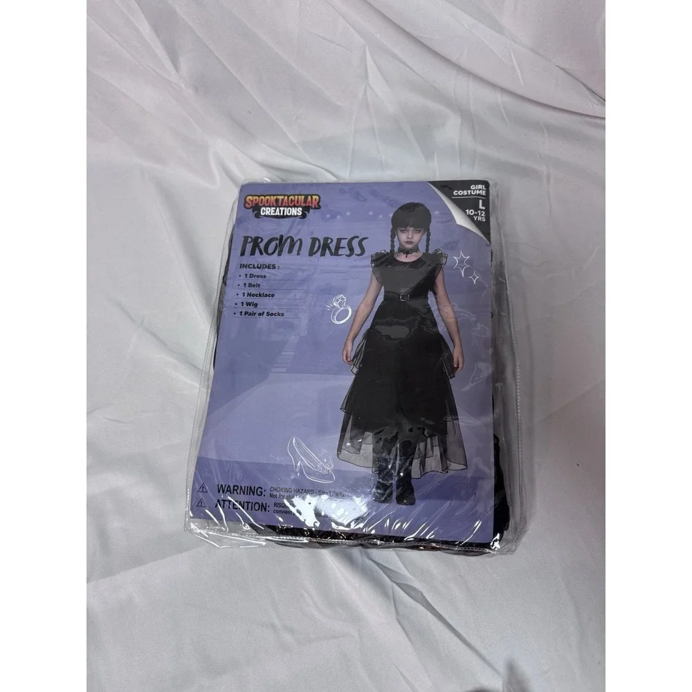 Spooktacular Creations Kids Black Costume Prom Dress Kids L 10-12 Pretend Play